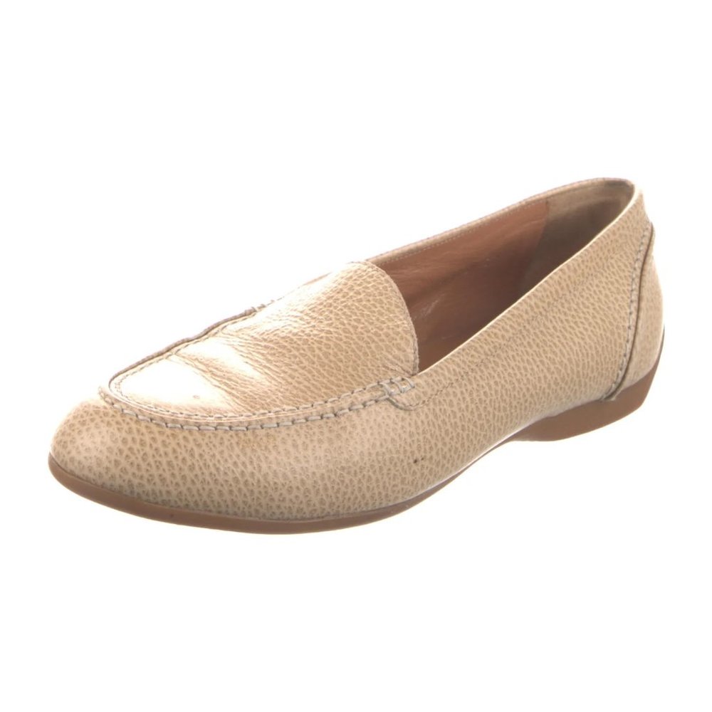 WALTER STEIGER-BEIGE LEATHER LOAFERS-RUBBER SOLES-SO COMFORTABLE-SIZE-39-NEW